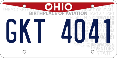 OH license plate GKT4041