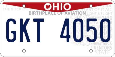OH license plate GKT4050