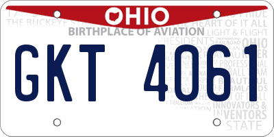 OH license plate GKT4061