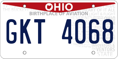 OH license plate GKT4068