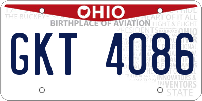 OH license plate GKT4086