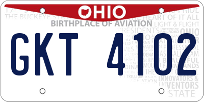 OH license plate GKT4102