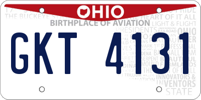 OH license plate GKT4131
