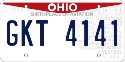 OH license plate GKT4141