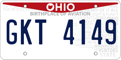 OH license plate GKT4149