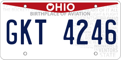 OH license plate GKT4246