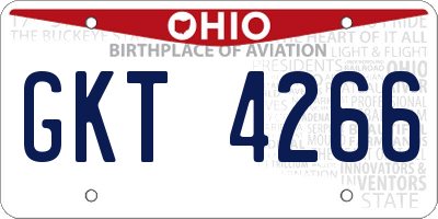 OH license plate GKT4266