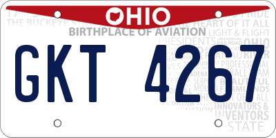 OH license plate GKT4267