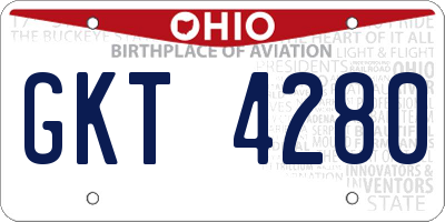 OH license plate GKT4280