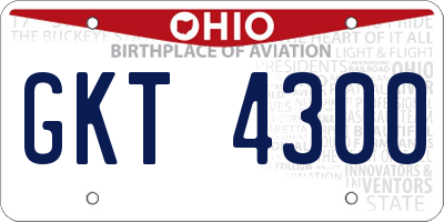 OH license plate GKT4300