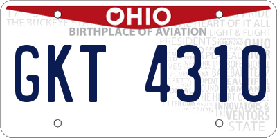 OH license plate GKT4310