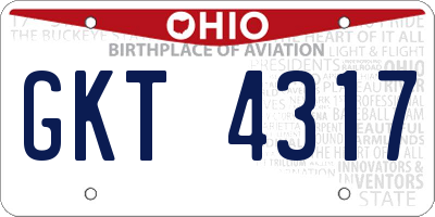 OH license plate GKT4317
