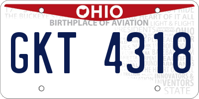 OH license plate GKT4318