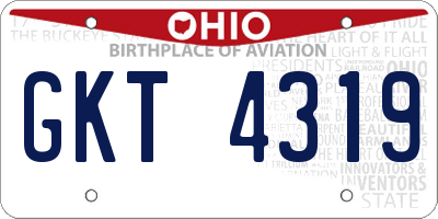OH license plate GKT4319