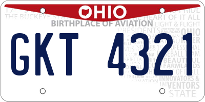 OH license plate GKT4321