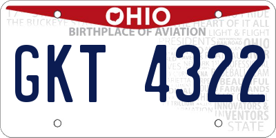 OH license plate GKT4322