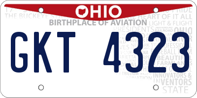 OH license plate GKT4323