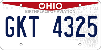 OH license plate GKT4325