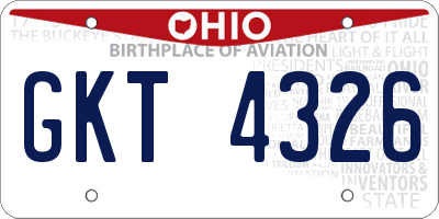 OH license plate GKT4326