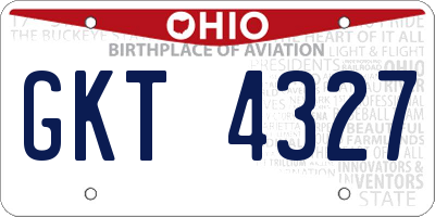 OH license plate GKT4327