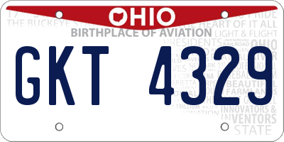 OH license plate GKT4329
