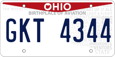 OH license plate GKT4344