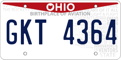 OH license plate GKT4364