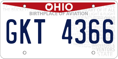 OH license plate GKT4366