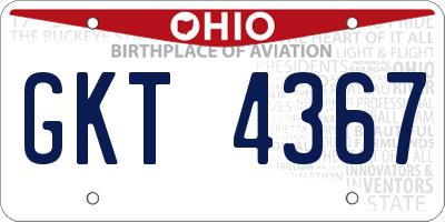 OH license plate GKT4367