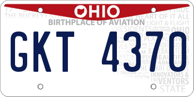 OH license plate GKT4370
