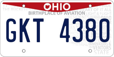 OH license plate GKT4380