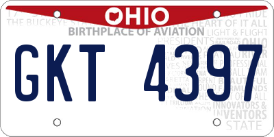 OH license plate GKT4397