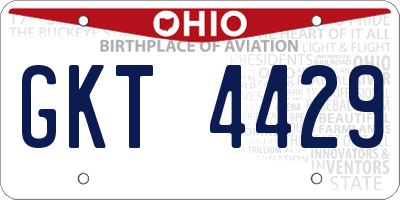 OH license plate GKT4429