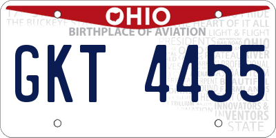 OH license plate GKT4455
