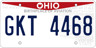 OH license plate GKT4468