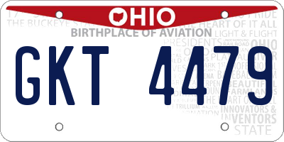 OH license plate GKT4479