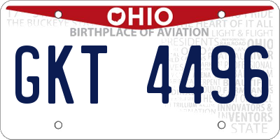 OH license plate GKT4496