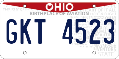OH license plate GKT4523