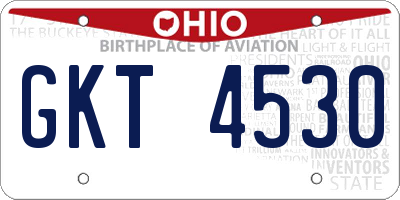 OH license plate GKT4530