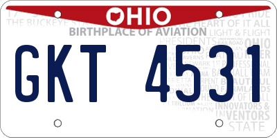 OH license plate GKT4531
