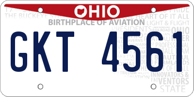 OH license plate GKT4561