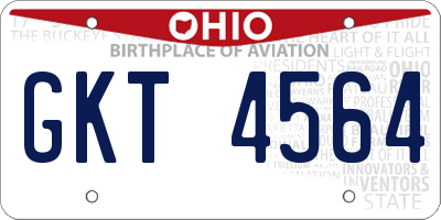 OH license plate GKT4564