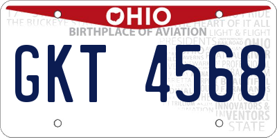 OH license plate GKT4568