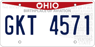 OH license plate GKT4571
