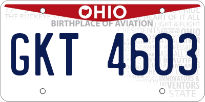 OH license plate GKT4603