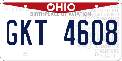 OH license plate GKT4608