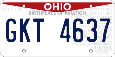 OH license plate GKT4637