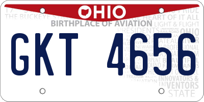 OH license plate GKT4656