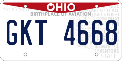 OH license plate GKT4668
