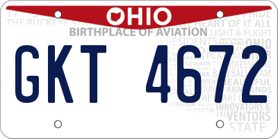 OH license plate GKT4672